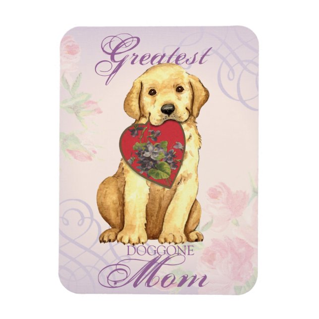 Yellow Lab Heart Mom Magnet (Vertical)