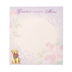 Yellow Lab Heart Mom Notepad