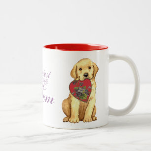 Yellow Lab Heart Mom Two-Tone Coffee Mug