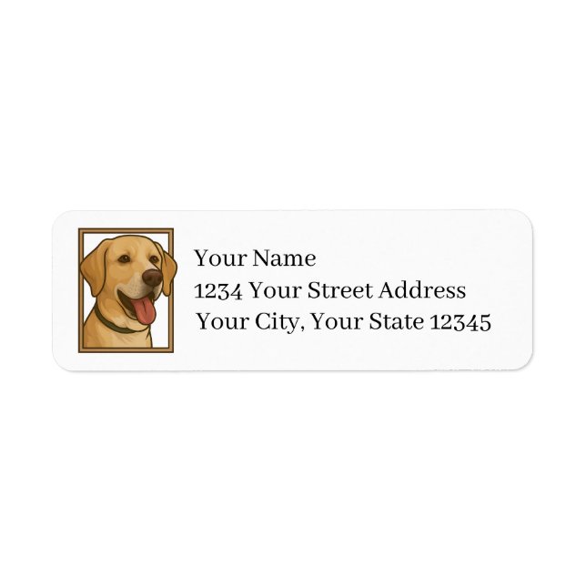 Yellow Lab Hound Return Address Labels (Front)