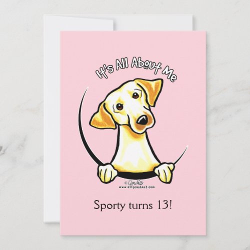 Yellow Lab IAAM Girl Birthday Party Invitation