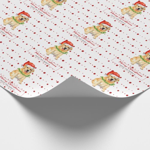Yellow lab in Santa hat Merry Christmas Wrapping Paper