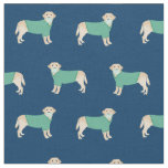 Yellow Lab in Scrubs navy blue Fabric