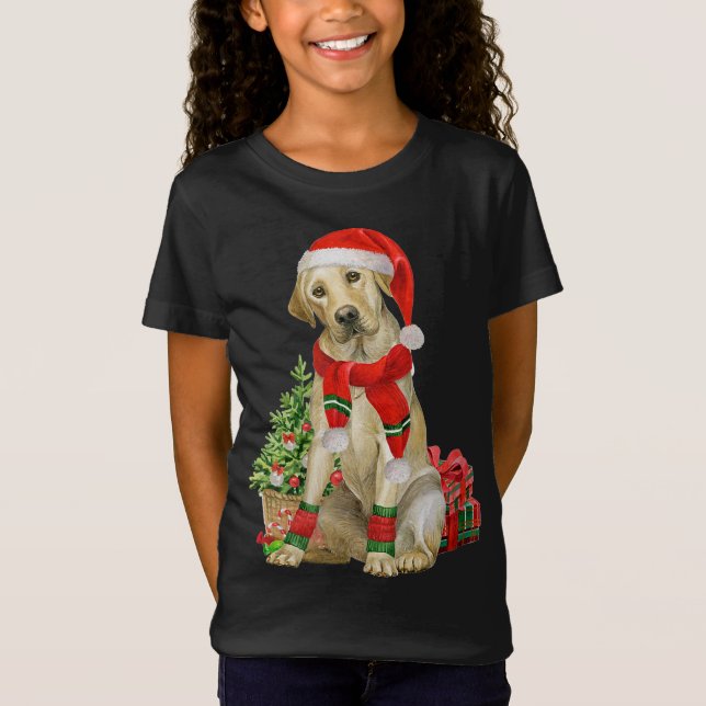 Yellow Lab Labrador Christmas Tree Dog Lover Xmas  T-Shirt (Front)