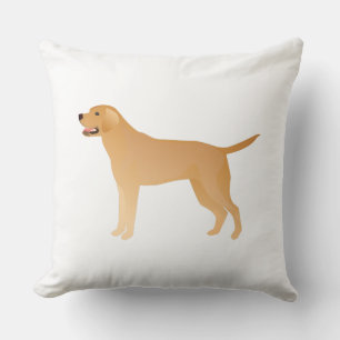 Yellow Lab - Labrador Retriever Breed Silhouette Throw Pillow