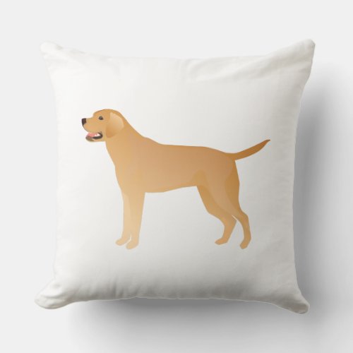 Yellow Lab _ Labrador Retriever Breed Silhouette Throw Pillow