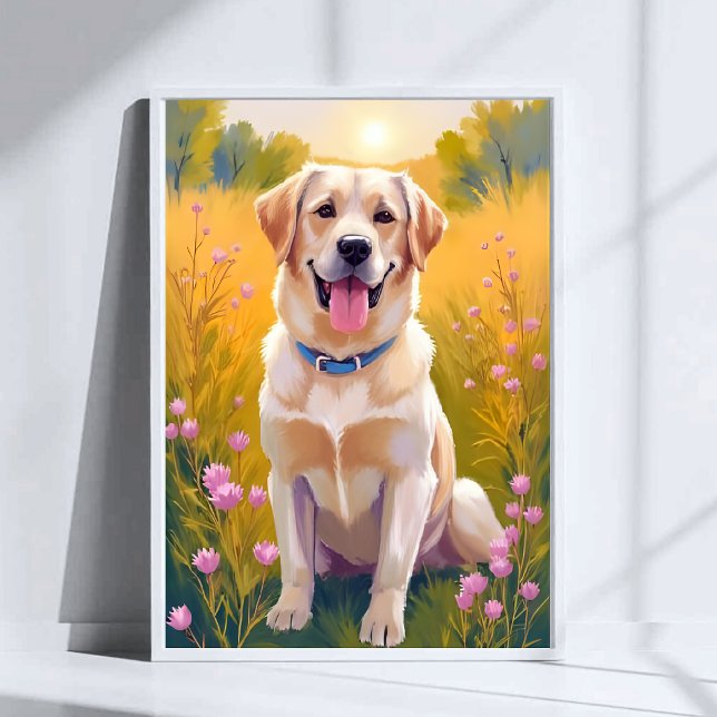Yellow Lab Labrador Retriever Dog Pet Painting Poster (Creator Uploaded)