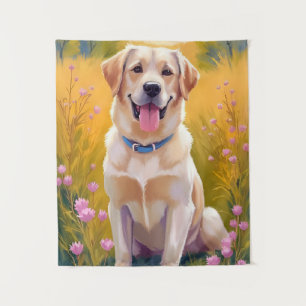 Yellow Lab Labrador Retriever Dog Pet Painting Tapestry