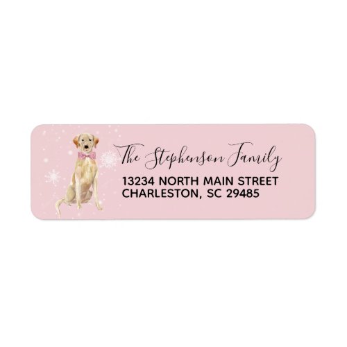 Yellow Lab Labrador Retriever Holiday Address Label