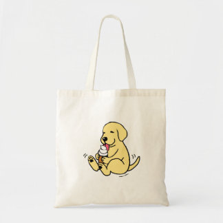 Yellow Lab Licking Ice Cream Tote Bag