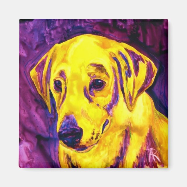 Yellow Lab Magnet - "Wrangler" (Front)