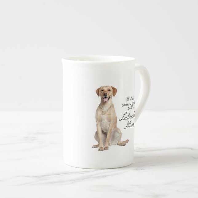Yellow Lab Mom Bone China Mug (Front Right)