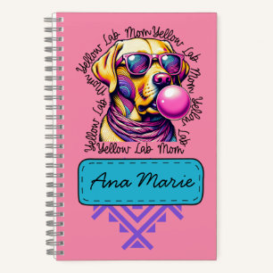 Yellow Lab Mom Bubblegum Trendy Labrador Mom Notebook