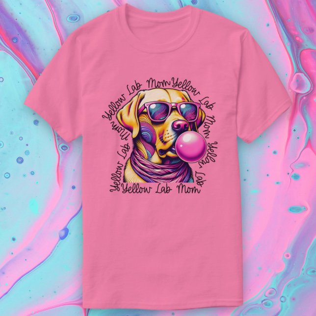 Yellow Lab Mom Bubblegum Trendy Labrador Mom T-Shirt (Yellow Lab Mom Bubblegum Trendy Labrador Mom T-Shirt)