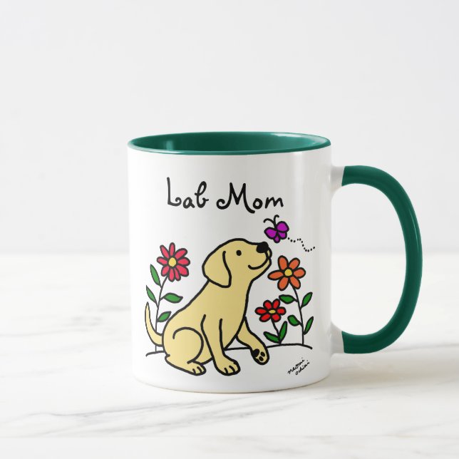 Yellow Lab Mom & Green Mug (Right)