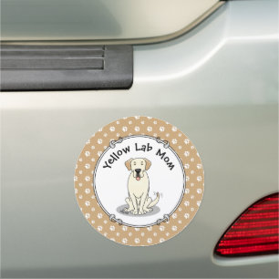 Yellow Lab Mom (Labrador Retriever Mom) Cute Dog Car Magnet
