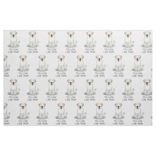 Yellow Lab Mom (Labrador Retriever Mom) Cute Dog Fabric