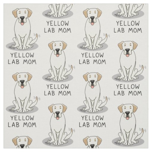 Yellow Lab Mom (Labrador Retriever Mom) Cute Dog Fabric