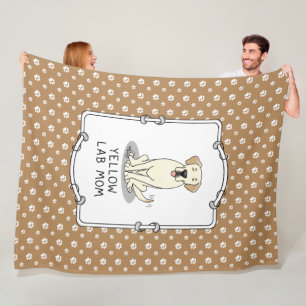 Yellow Lab Mom (Labrador Retriever Mom) Cute Dog Fleece Blanket
