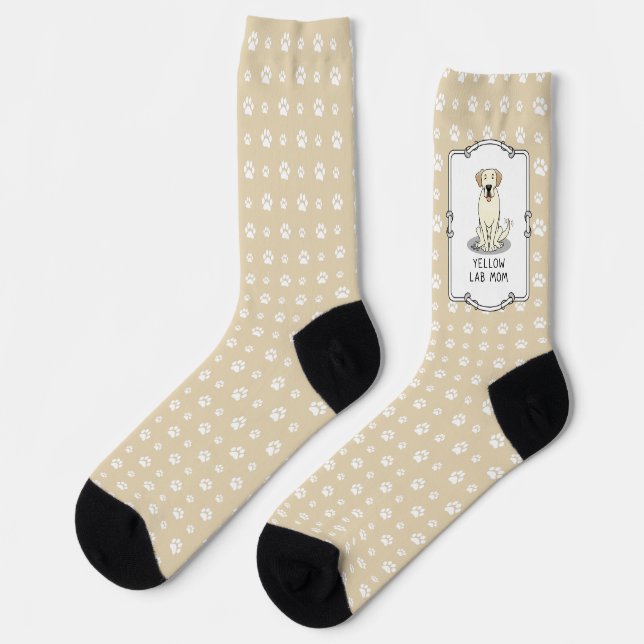 Yellow Lab Mom (Labrador Retriever Mom) Cute Dog Socks (Left)