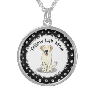 Yellow Lab Mom (Labrador Retriever Mom) Cute Dog Sterling Silver Necklace