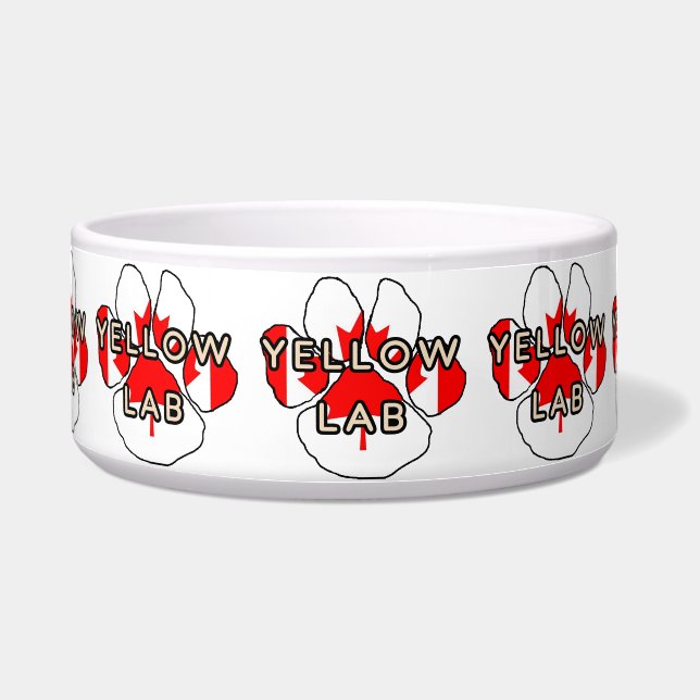 Yellow Lab Name Paw Labrador Retriever Bowl (Front)