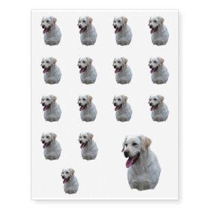 Yellow Lab Panting Temporary Tattoos