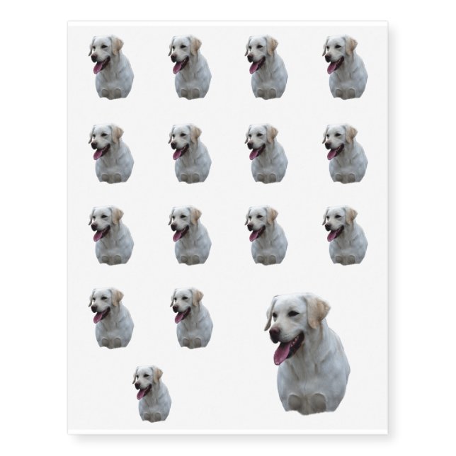 Yellow Lab Panting Temporary Tattoos (Front)
