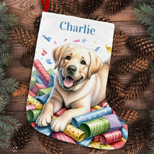 Yellow Lab Pet Dog Happy Cute Labrador Retriever  Small Christmas Stocking