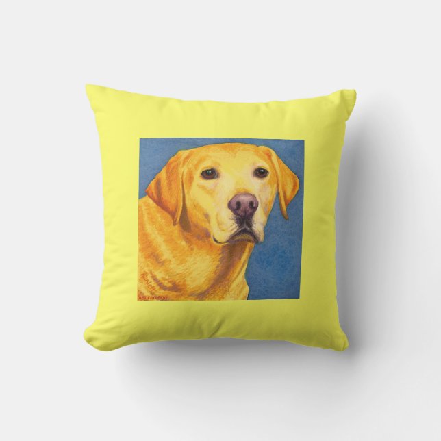 Yellow Lab Pillow - "Mixsy" (Front)