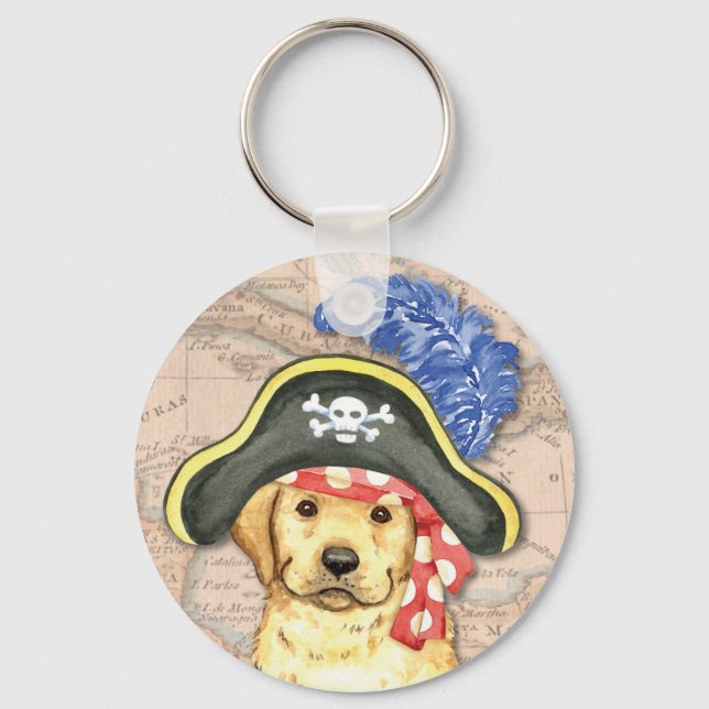Yellow Lab Pirate Keychain (Front)