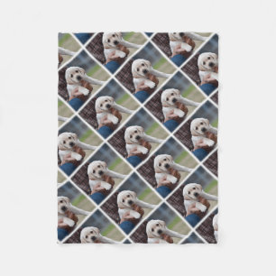 Yellow Lab Puppy Being Held By a Friend Fleece Blanket