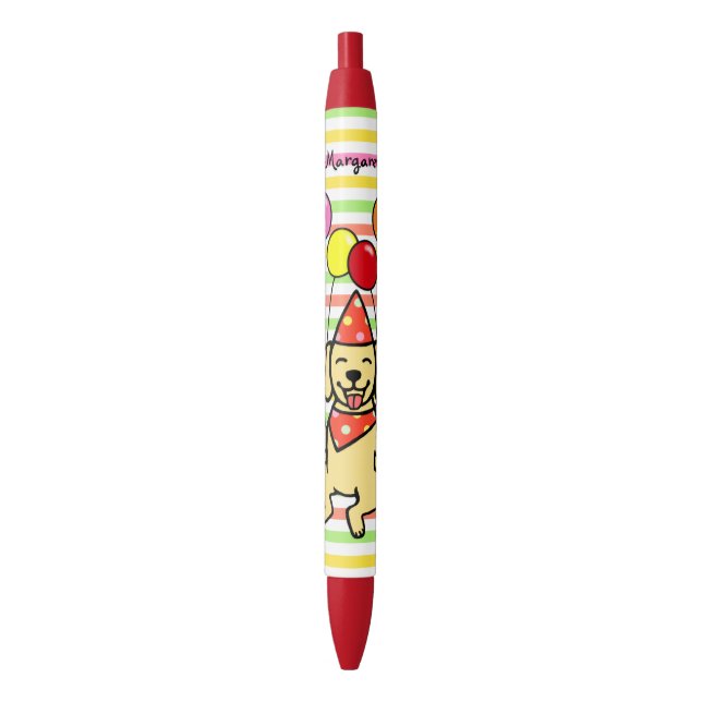 Yellow Lab Puppy Birthday Balloons Pen (Front Vertical)