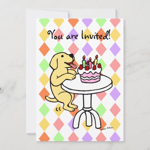 Yellow Lab Puppy Birthday Invitations