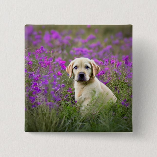 Yellow Lab Puppy Button (Front)