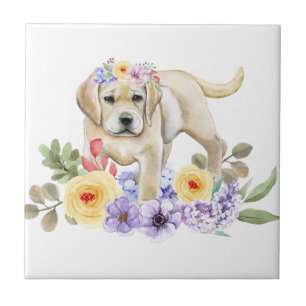 Yellow Lab Puppy Ceramic Tile