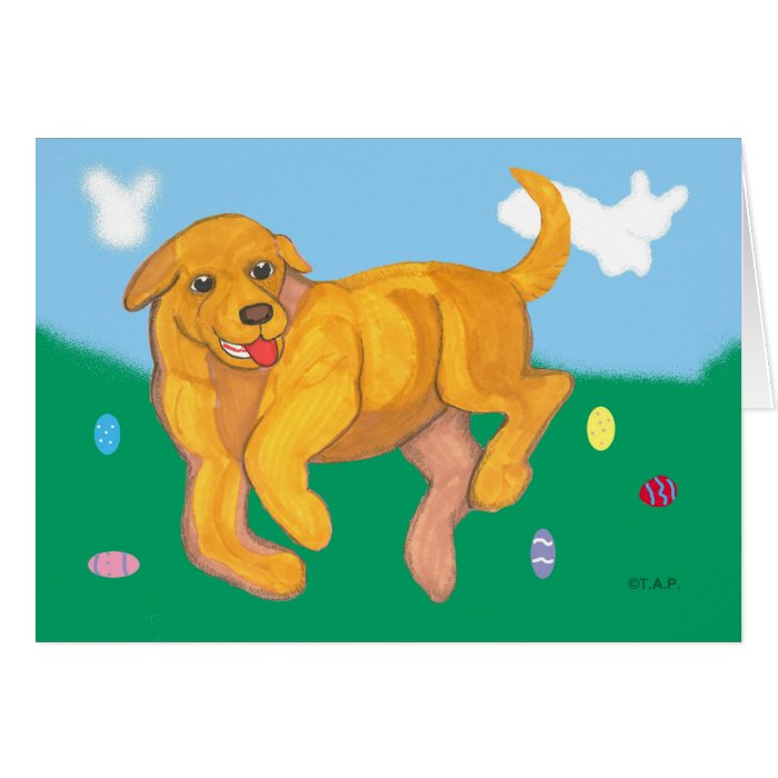 Yellow Lab puppy Easter Greeting Card