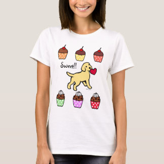 Yellow Lab Puppy Heart Cartoon T-Shirt
