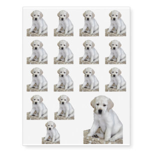 Yellow Lab Puppy Love Temporary Tattoos