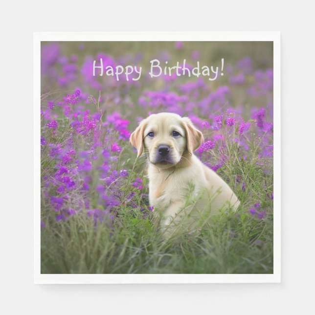 Yellow Lab Puppy Napkins (Front)