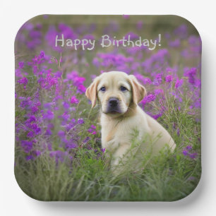 Yellow Lab Puppy Paper Plates