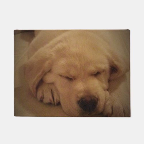 Yellow Lab Puppy Sleeping Doormat