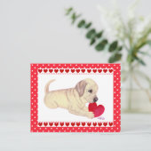 Yellow Lab Puppy Valentine's Day card | Zazzle