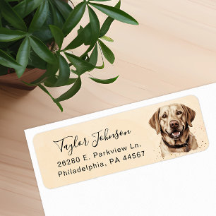 Yellow Lab Return Address Label