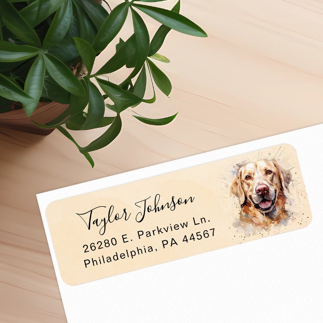 Yellow Lab Return Address Label (Creator Uploaded)