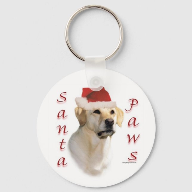 Yellow Lab Santa Paws Keychain (Front)