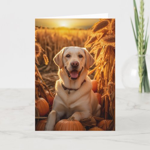 Yellow Lab Thanksgiving Holiday Card