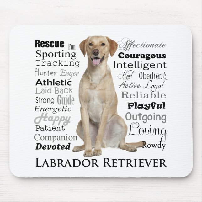 Yellow Lab Traits Mousepad (Front)