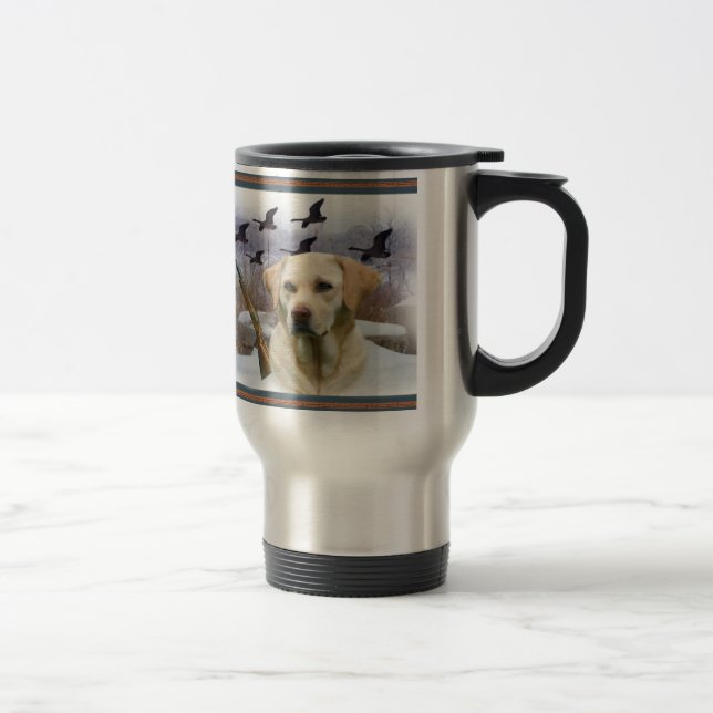 Yellow Lab W Pleasants Travel Mug (Right)