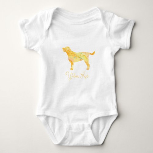 Yellow Lab Watercolor Design Baby Bodysuit